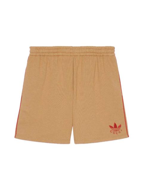 GUCCI Gucci x adidas Cotton Jersey Shorts Dark Beige