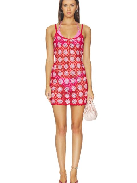 Frankies Bikinis Julie Crochet Mini Dress