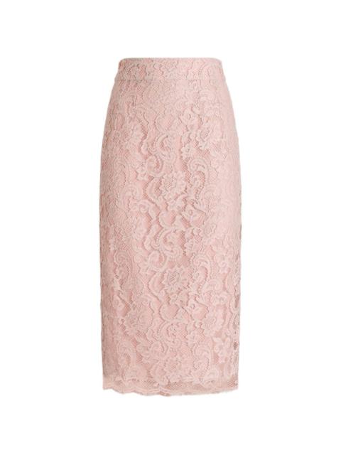 Dolce & Gabbana floral-lace midi skirt