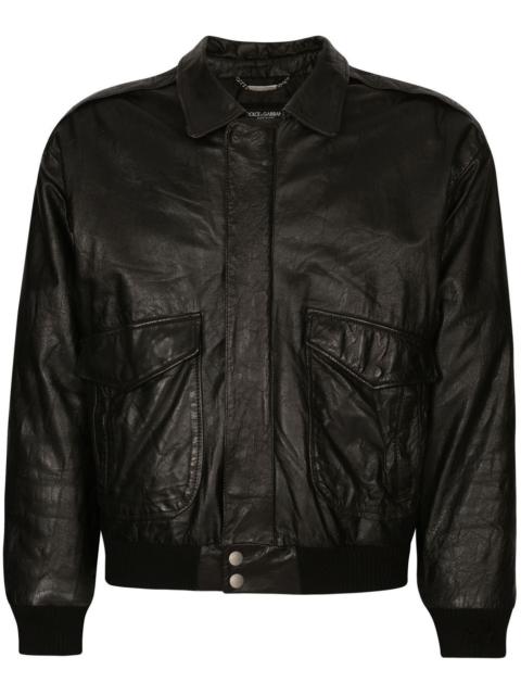 Dolce & Gabbana logo-plaque bomber jacket