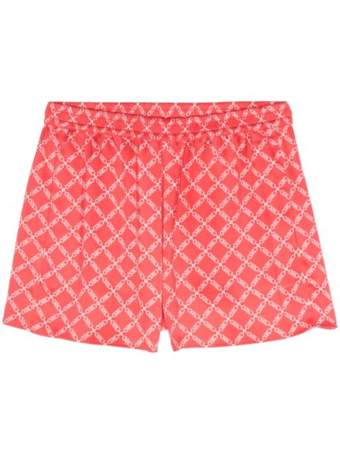 MICHAEL KORS Empire logo-print satin shorts