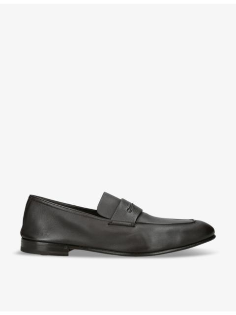 ZEGNA L'Asola almond-toe leather penny loafers