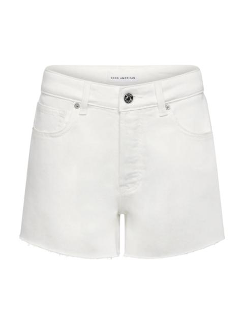 GOOD AMERICAN Women's Vintage Stretch-Cotton Shorts - White