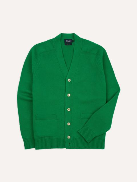 Drake's Green Lambswool 6 Button Cardigan