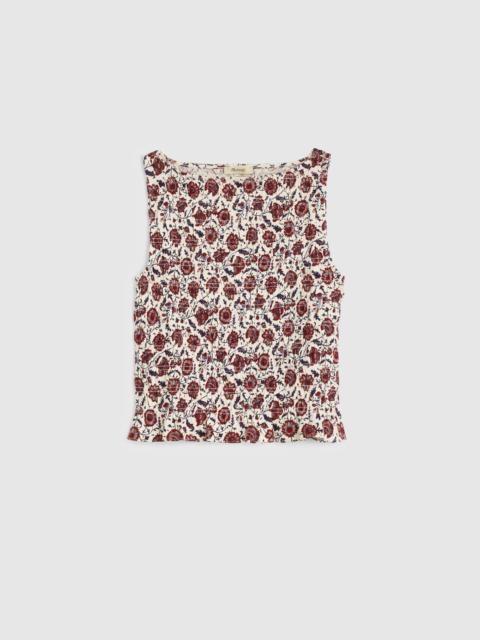 Madewell Smocked Boatneck Sleeveless Top