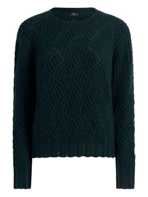 Etro perforated pattern cashmere sweater