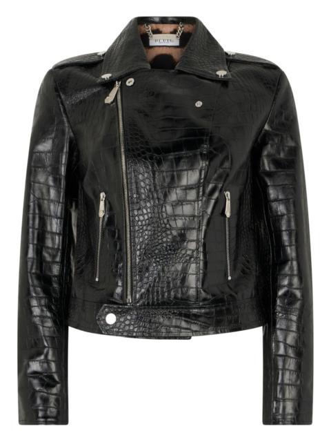 PHILIPP PLEIN croc-print zip-up jacket