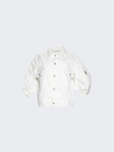 sacai Denim X Nylon Twill Jacket Off White