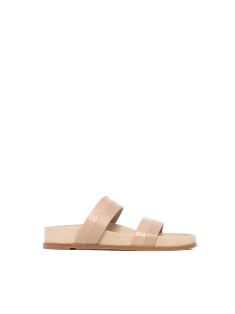 GABRIELA HEARST Low Striker Flat Sandal in Nude Snakeskin & Nappa Leather