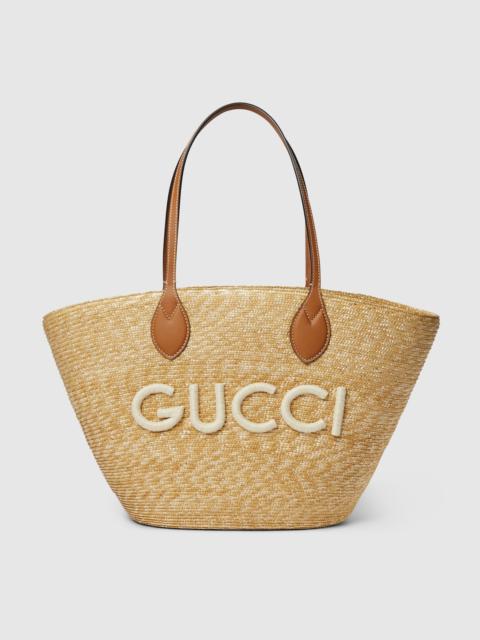 Medium tote bag with Gucci patch