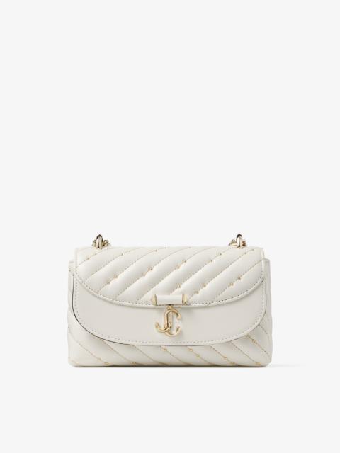 JIMMY CHOO Curve Crossbody Small Latte Quilted Nappa Leather Crossbody Bag