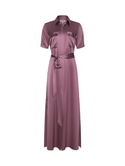 L'AGENCE Klement Silk Shirt Dress