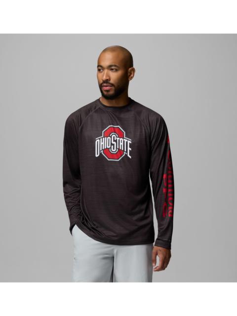 Columbia Men's Collegiate PFG Terminal Tackle Heather Long Sleeve Shirt - Ohio State