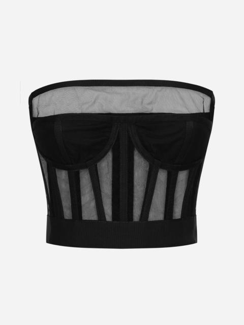 Dolce & Gabbana Tulle bustier top with boning