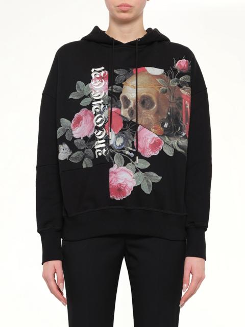 Alexander McQueen Alexander McQueen Skull Rose Embellished Hoodie in Black