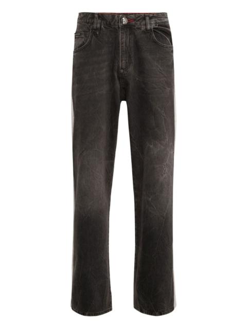 PHILIPP PLEIN fleece-panelled jeans