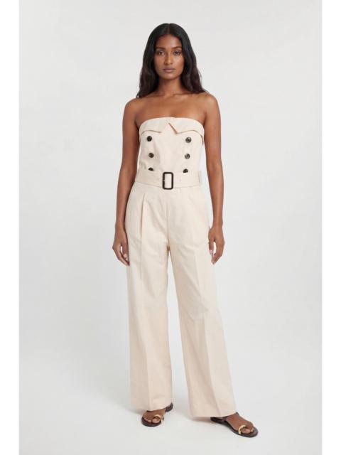 KAREN MILLEN Petite Tailored Cotton Trench Bandeau Jumpsuit