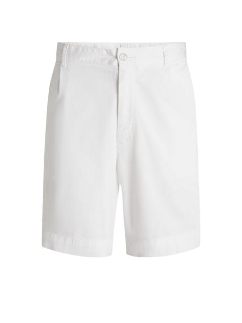BOSS RELAXED-FIT SHORTS IN STRETCH-COTTON TWILL