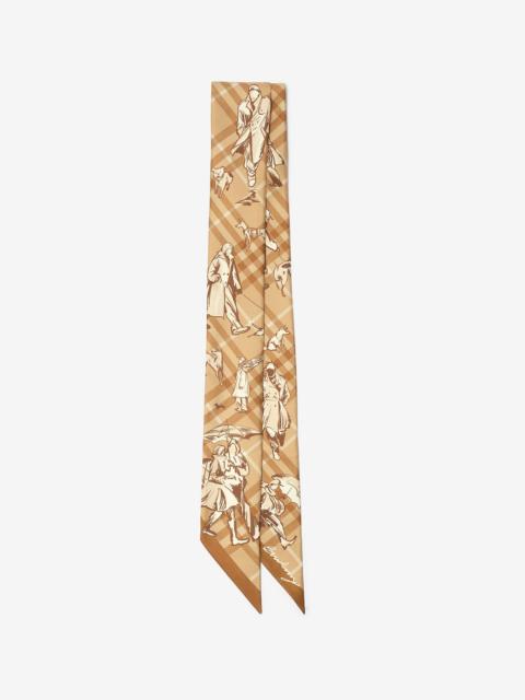 Burberry Skinny Check Mates Silk Scarf