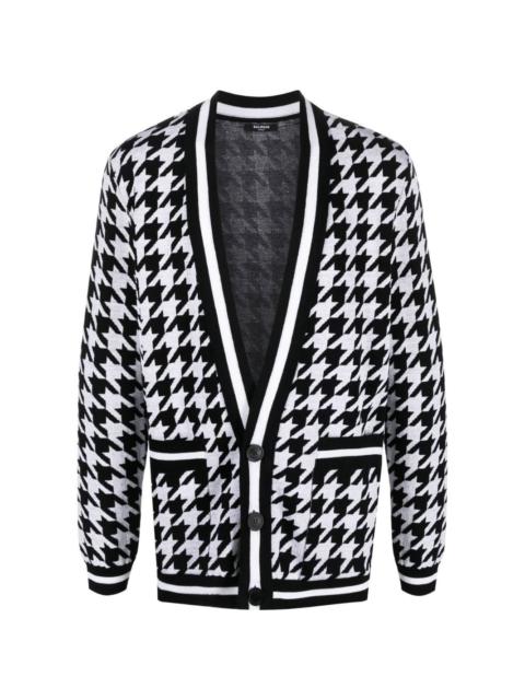 houndstooth knitted cardigan