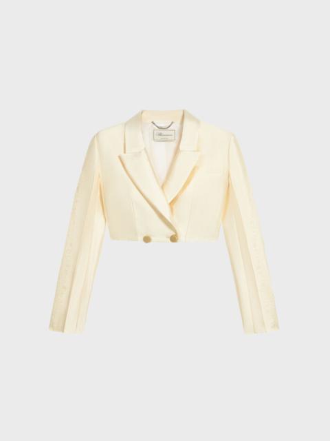 Blumarine DOUBLE-BREASTED CROPPED JACKET WITH LACE