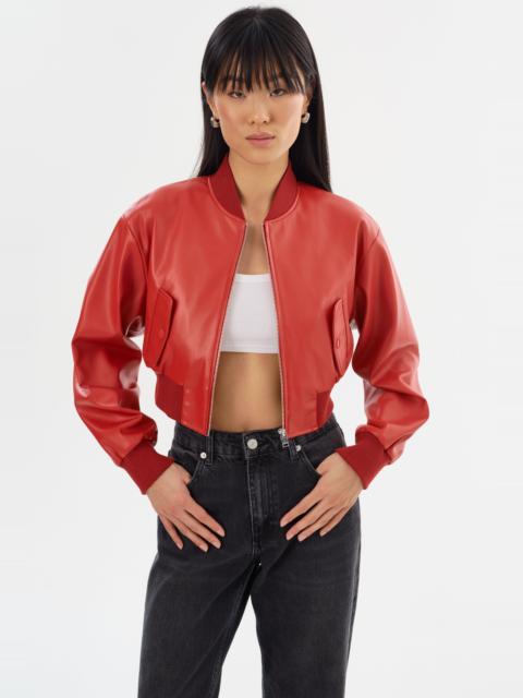 LAMARQUE EVELIN | Cropped Faux Leather Bomber Jacket