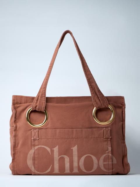 Chloé Logo Charms Tote Bag in Shiny Leather | neimanmarcus