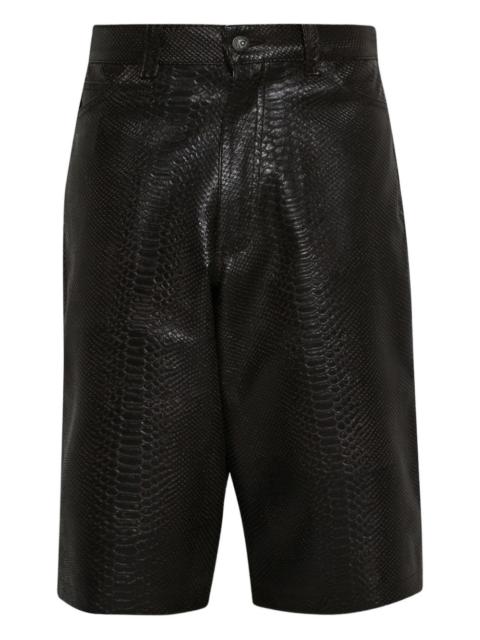 EARTHLING VIP snakeskin-effect shorts