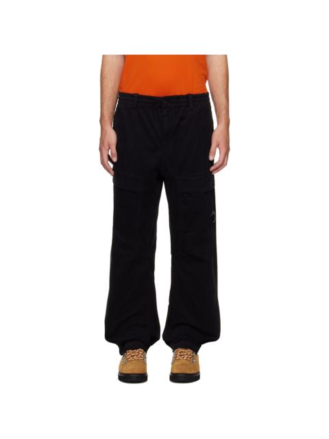 C.P. Company Black Stretch Sateen No Side Seams Lens Cargo Pants