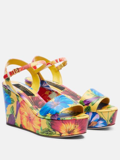 Dolce & Gabbana Bianca floral wedges