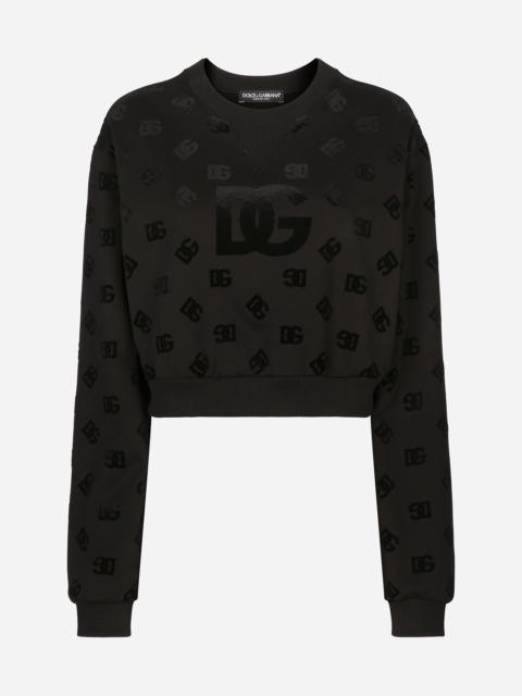 Dolce & Gabbana Jersey sweatshirt with flocked DG logo print
