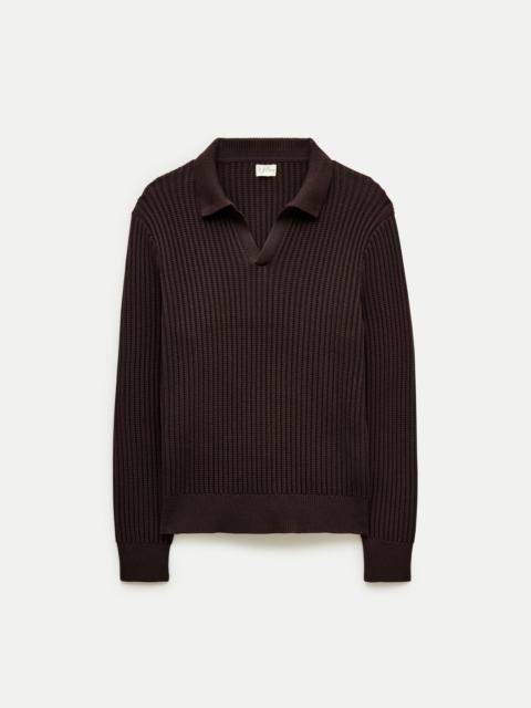 J.CREW Fisherman-rib johnny-collar sweater in cotton