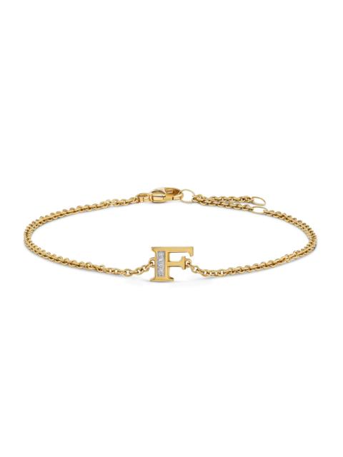 DAVID YURMAN Women's Petite Pavé Initial Chain Bracelet in 18K Yellow Gold - Initial F