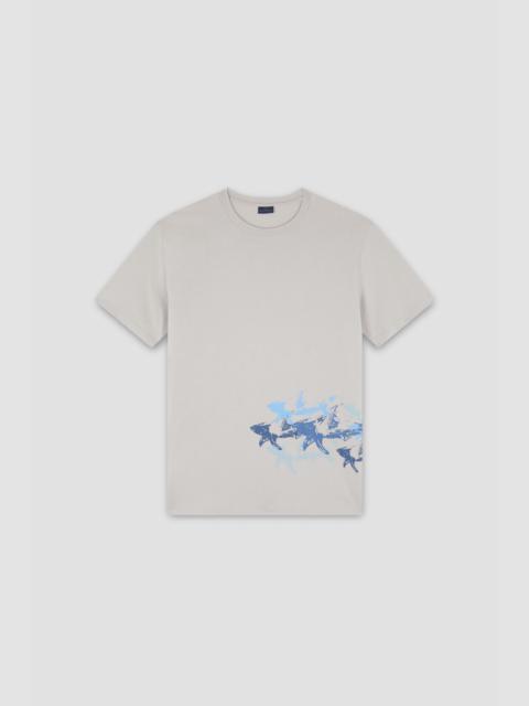 Paul & Shark COTTON JERSEY T-SHIRT WITH DISTRESSED SHARKS PRINT