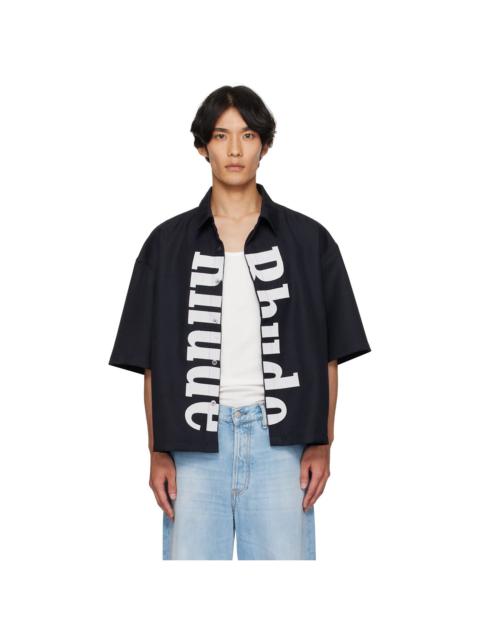 Rhude Black Center Logo Button Up Shirt
