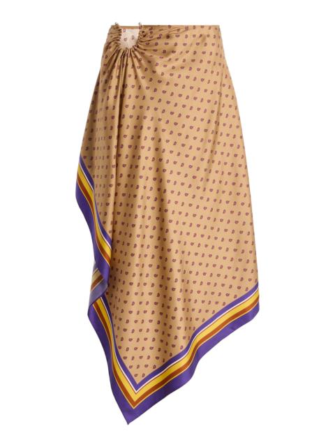 CHRISTOPHER ESBER Exclusive La Isla Bandana-Print Silk-Twill Midi Skirt brown
