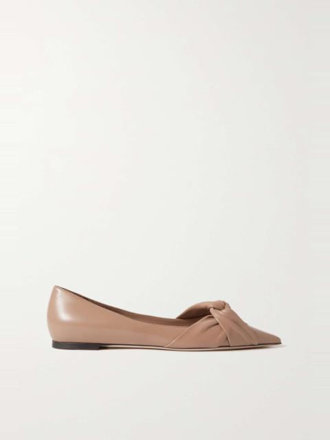 Hedera knotted leather point-toe flats