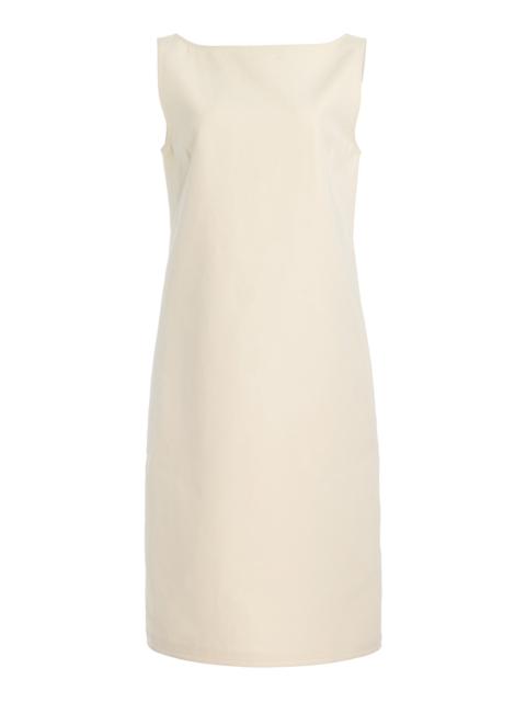 Another Tomorrow Double Faced Cotton Sheath Dress ivory