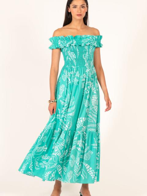Poupette St Barth Long Dress Suzanne - Mint Austral