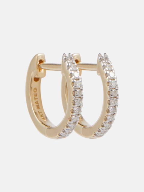 MATEO 14kt gold huggie earrings with diamonds