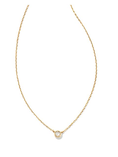 KENDRA SCOTT Audrey 14k Yellow Gold Pendant Necklace in White Diamond, 0.07ct