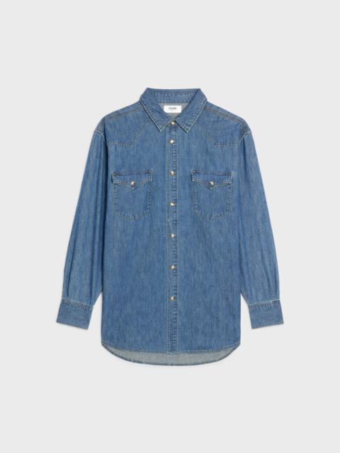 CELINE WESTERN SHIRT IN UNION OCEAN WASH DENIM