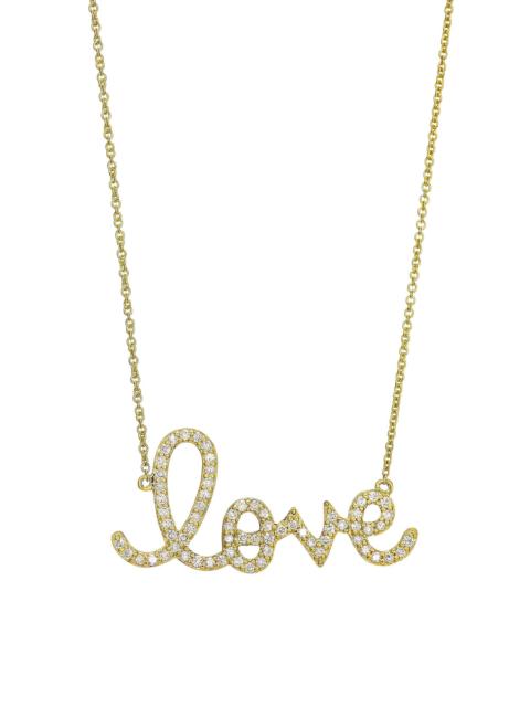 SYDNEY EVAN Diamond and 14K Yellow Gold Large Love Pendant Necklace