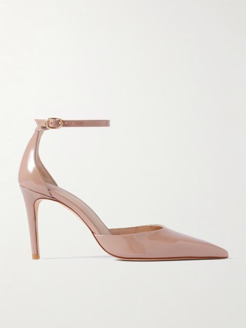 Stuart Weitzman Stuart Power Strap Patent-leather Pumps