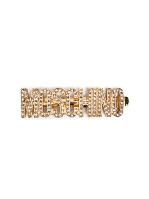 Moschino logo-plaque embellished hair clip