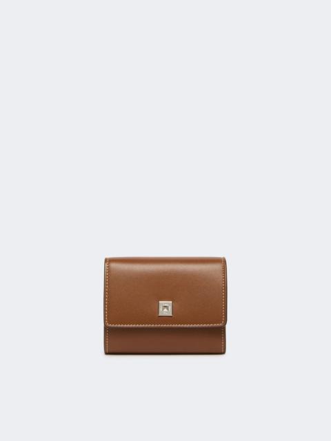 Max Mara COMPACTWALLET Leather purse - AMBER BROWN