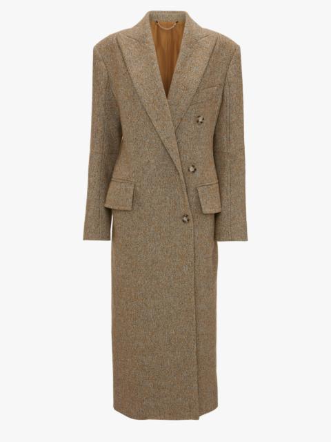 Victoria Beckham Exclusive Waisted Tailored Coat In Flax