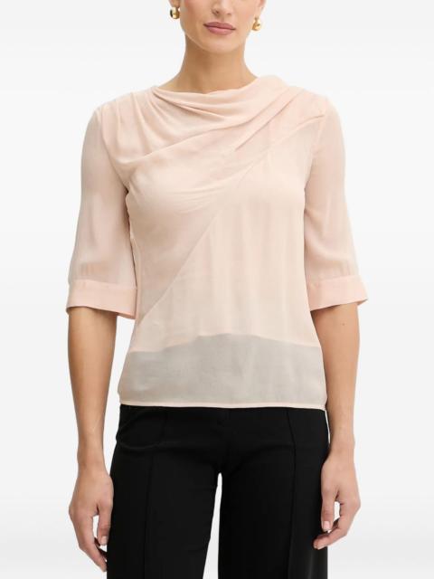 PINKO draped cowl-neck blouse