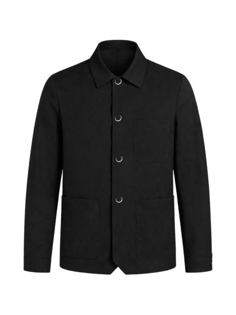 BARENA button-up patch-pocket overshirt