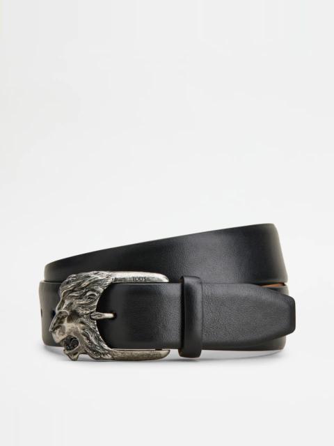 Tod's BELT IN LEATHER - BLACK